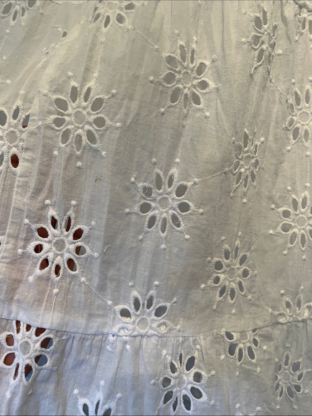 Entro White Eyelet Ruffle Mini Dress Medium - Picture 11 of 16